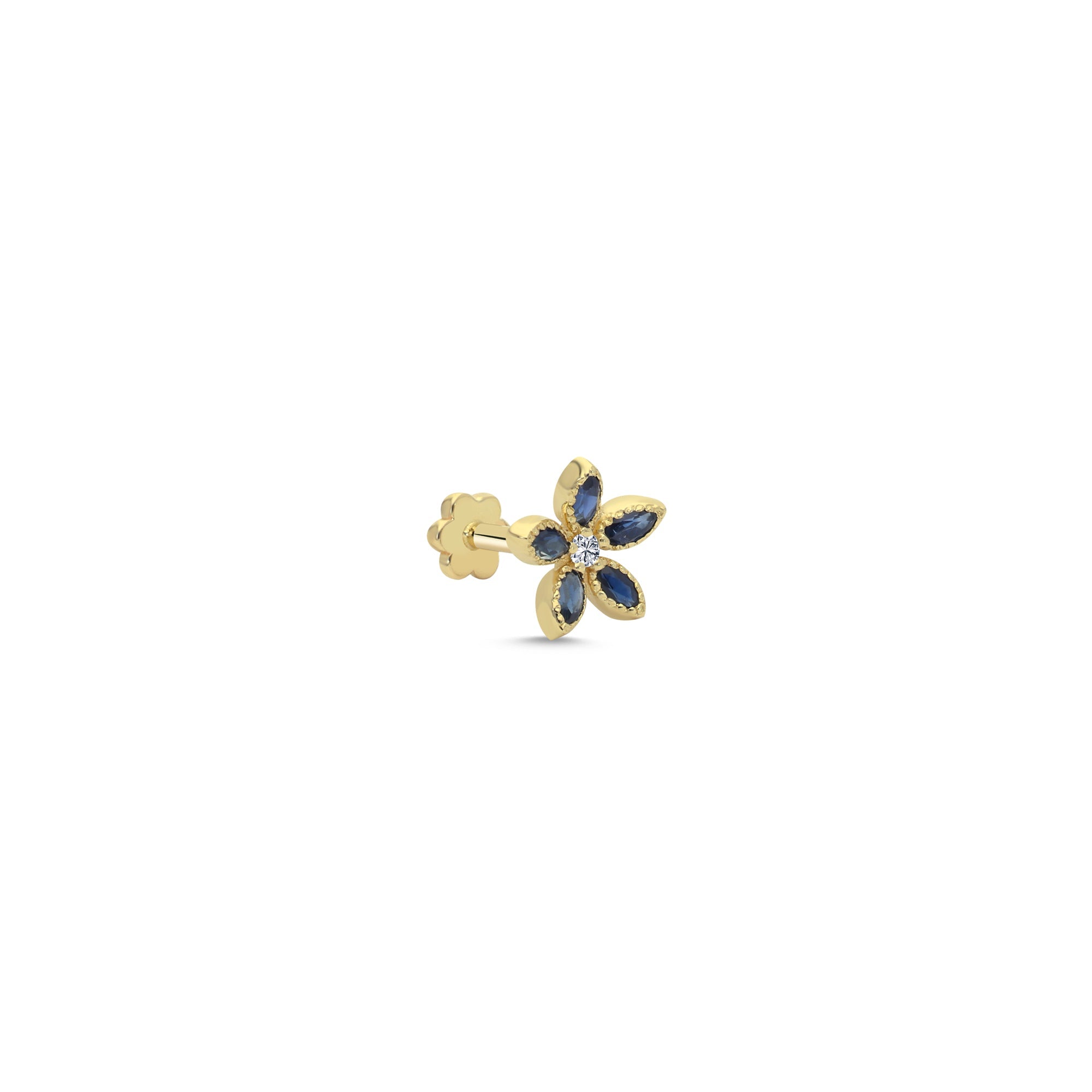 Saphhire Clover Tragus Earring