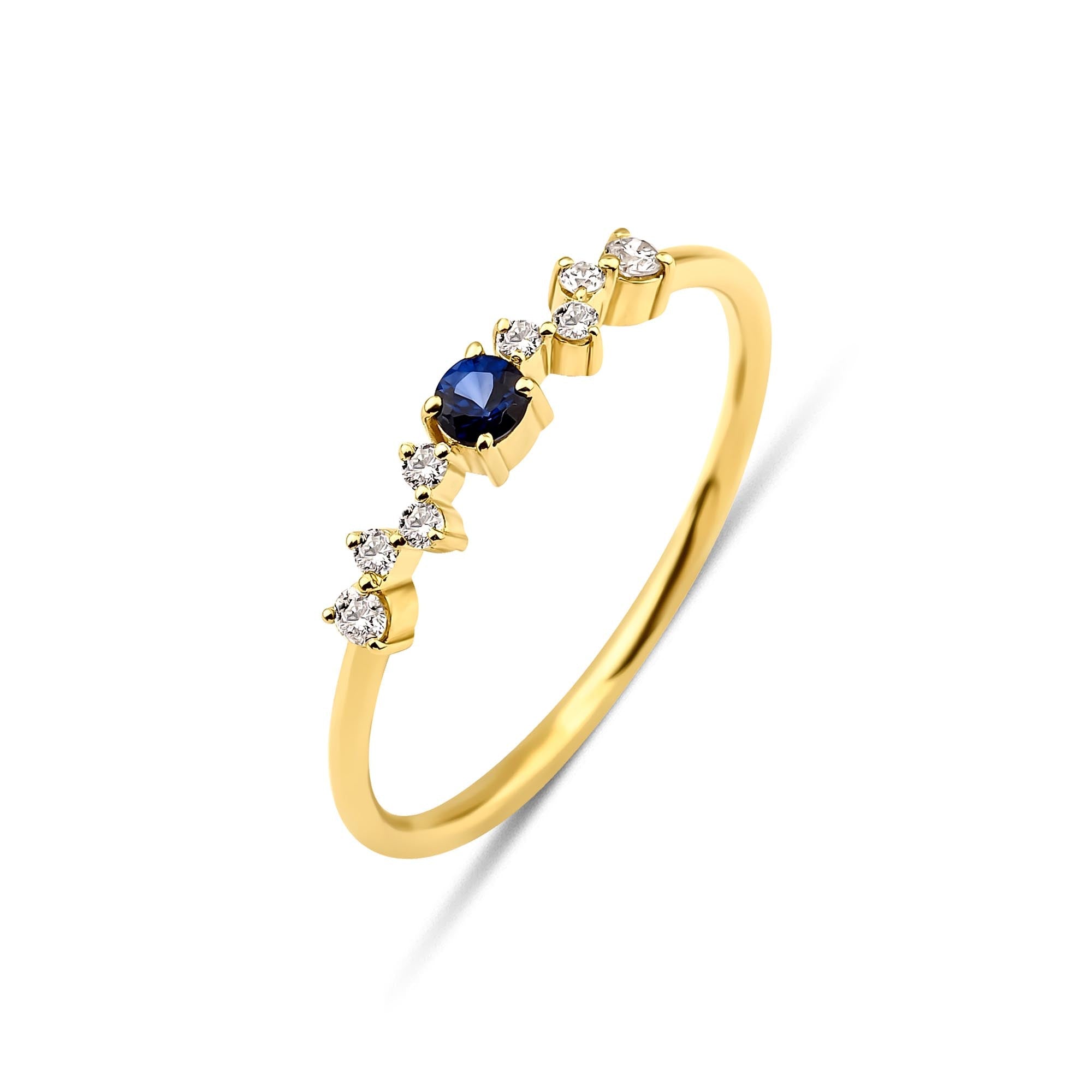 Sapphire and Diamond Stacking Ring