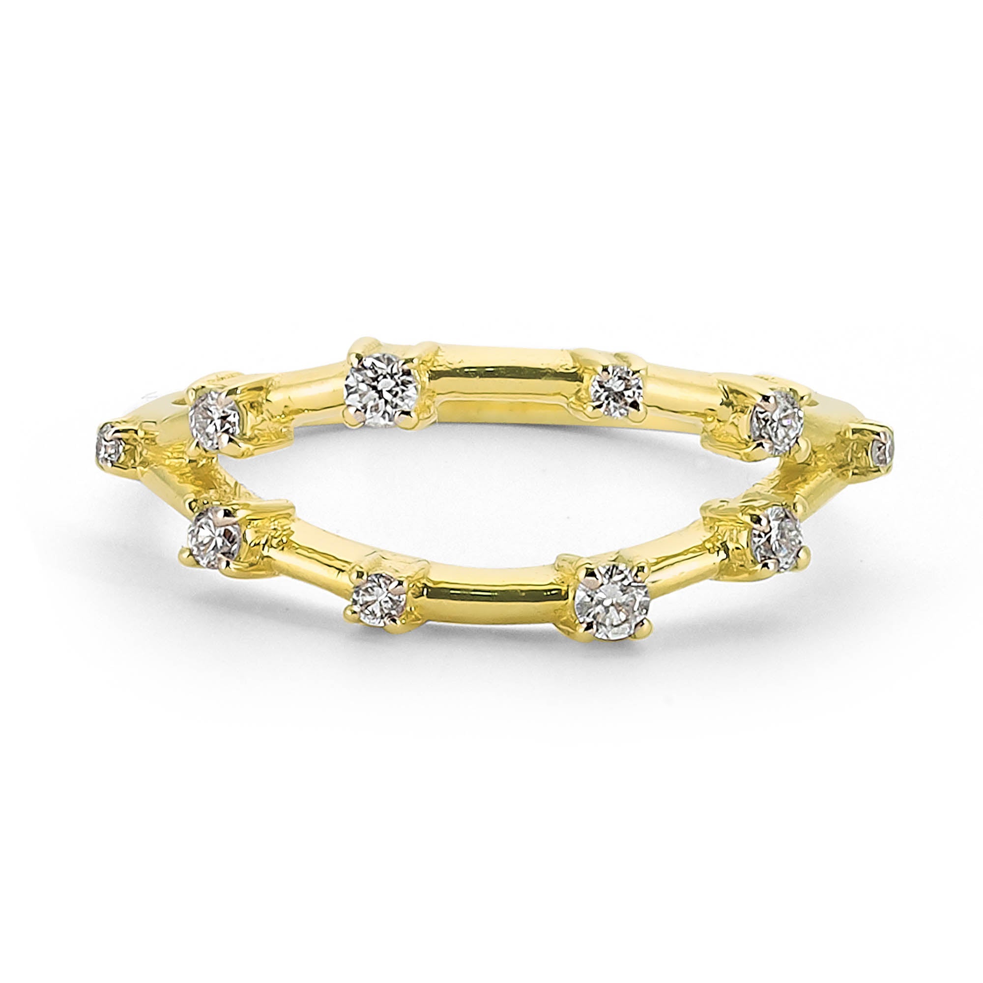 Segment Diamond Open Ring in 14k