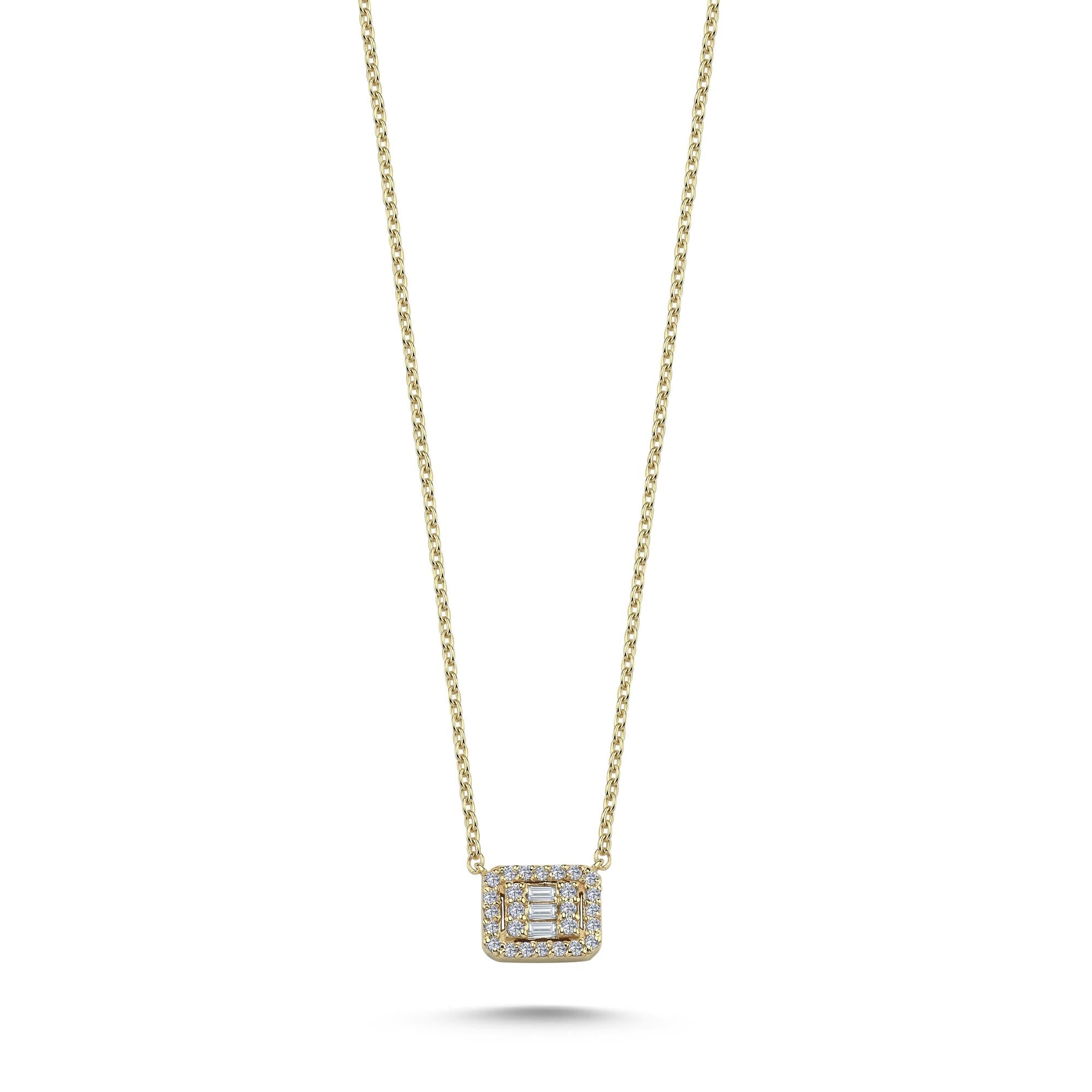 Sideways Baguette Necklace