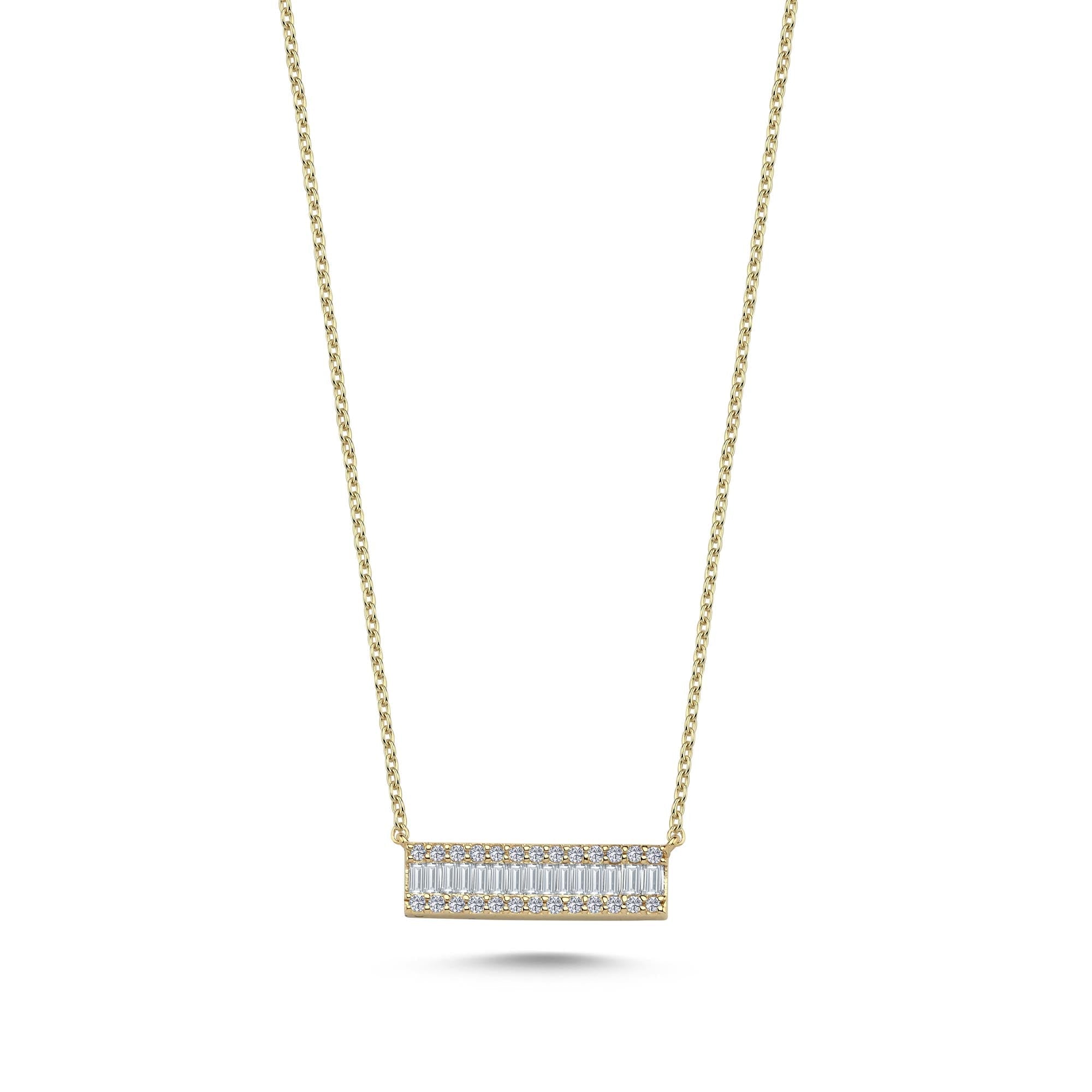 Sideways Diamond Bar Necklace