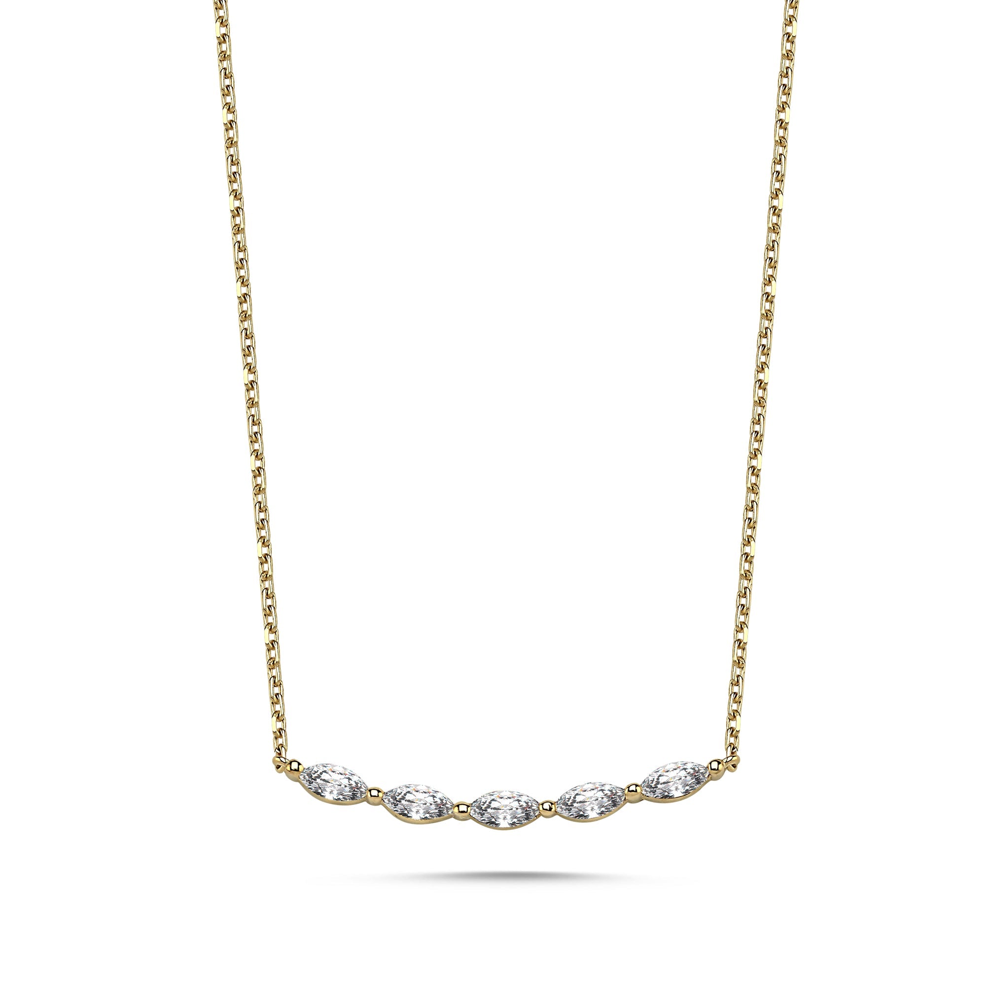 Sideways Marquoise Diamond Necklace