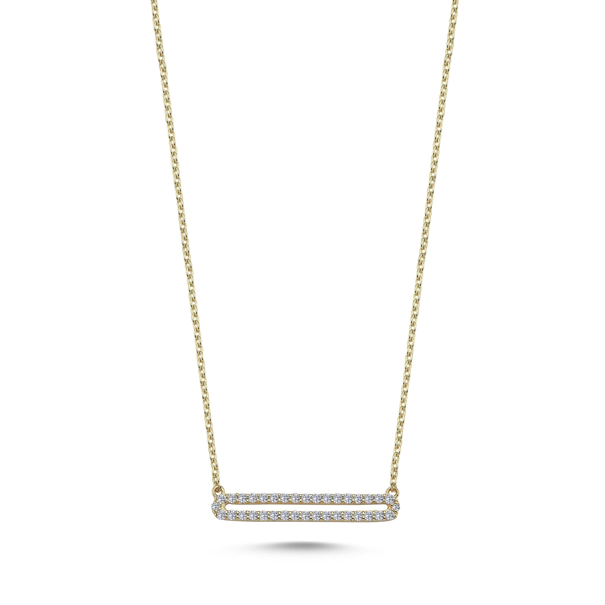 Sideways Pave Diamond Necklace
