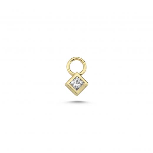 Single Princess Cut Diamond Charm