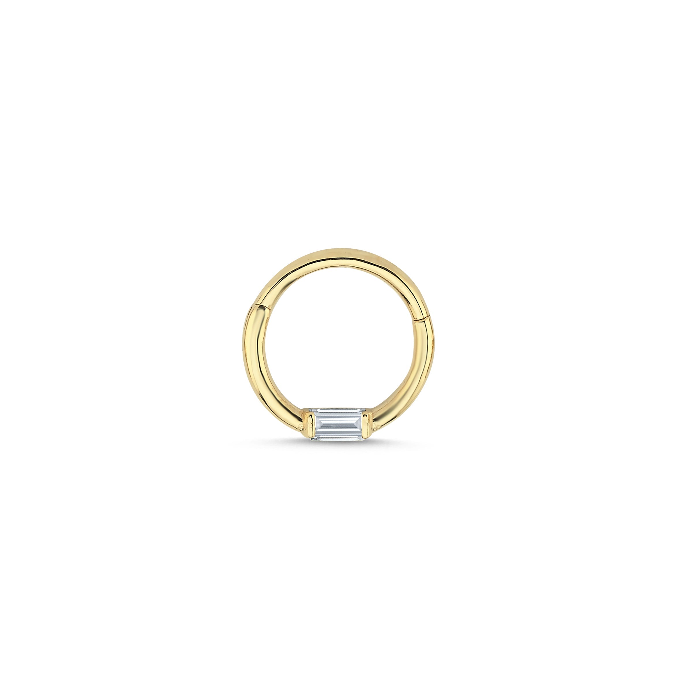 Single Baguette Diamond Helix Earring