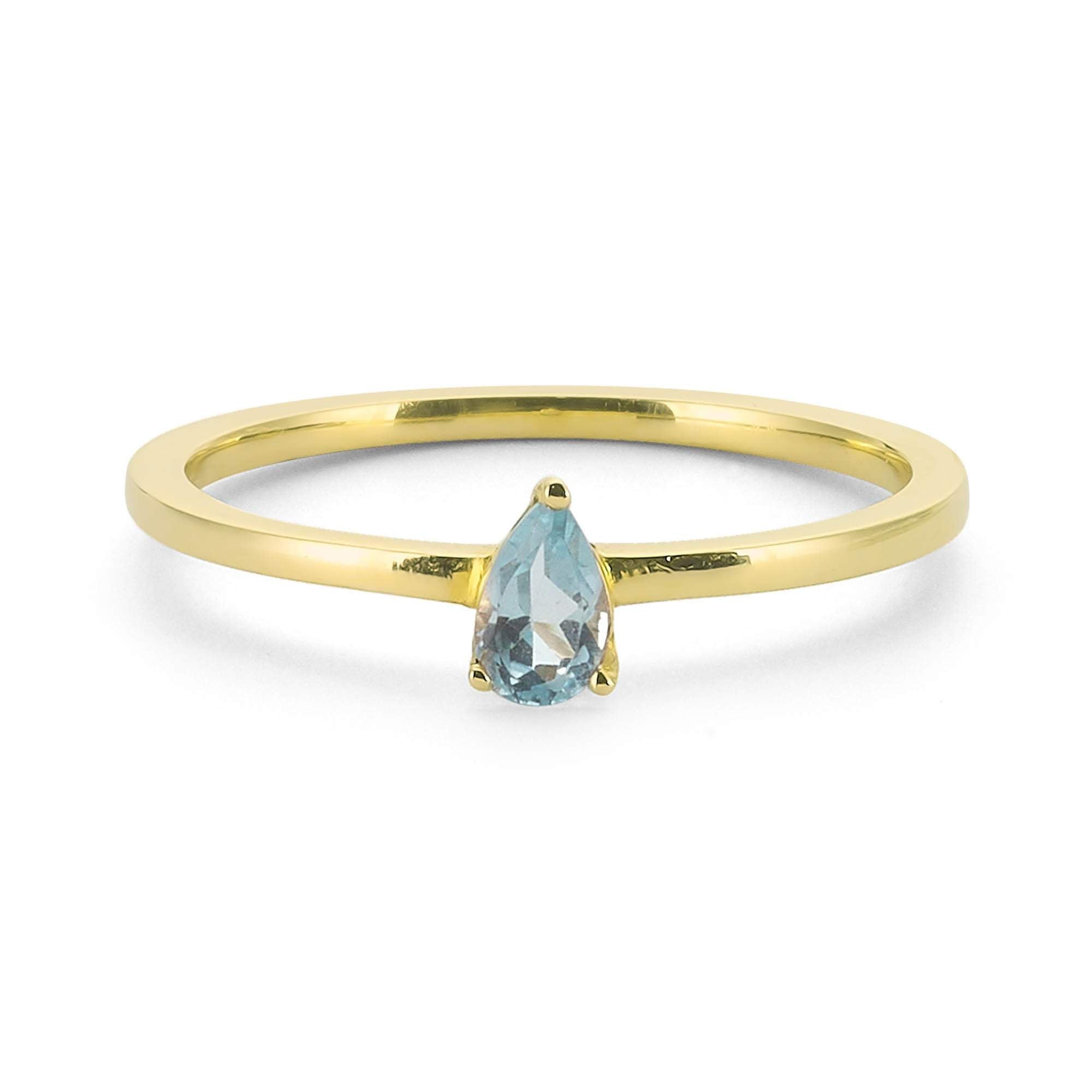 Single Blue Topaz Ring for Everyday