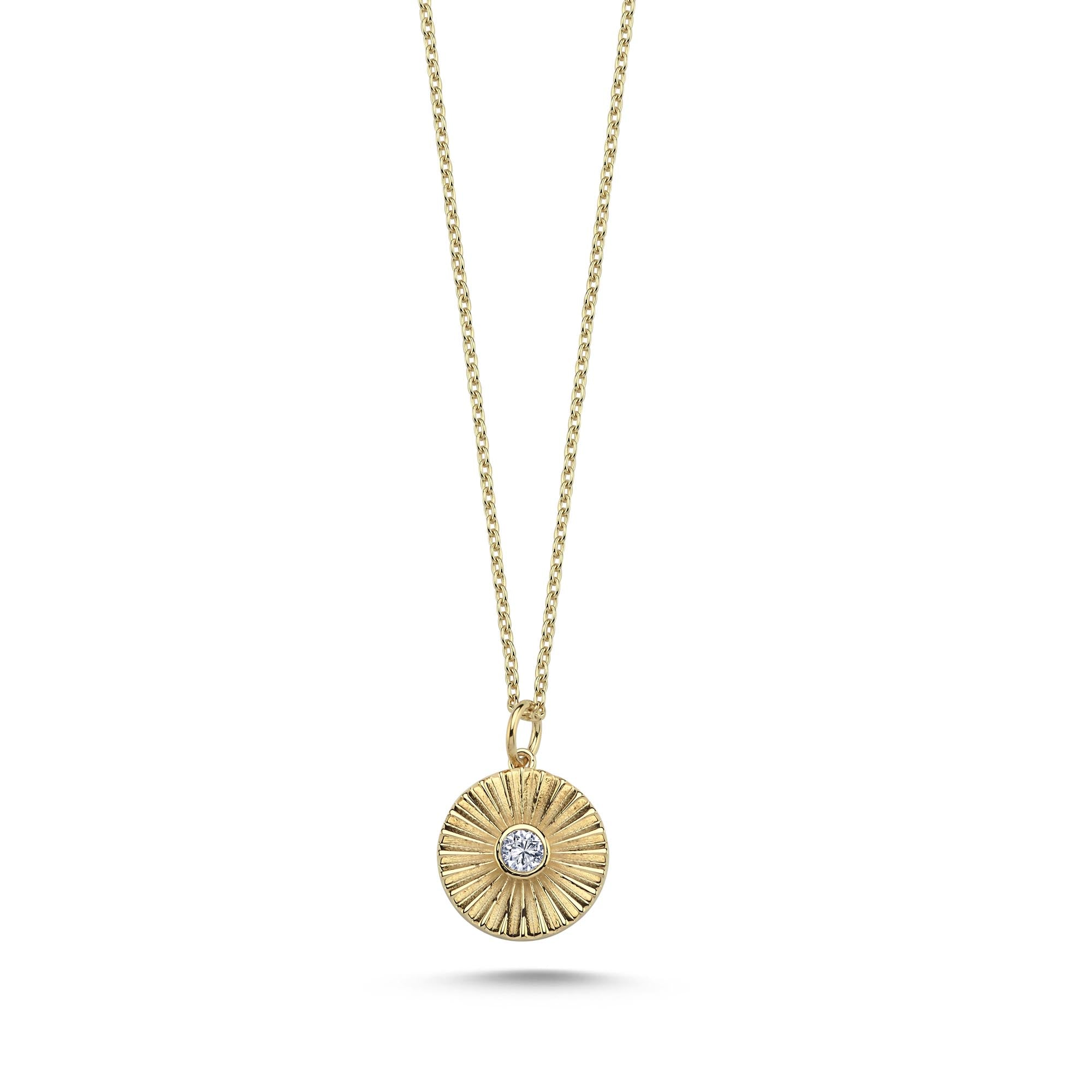 Single Diamond Necklace in Round Shaped