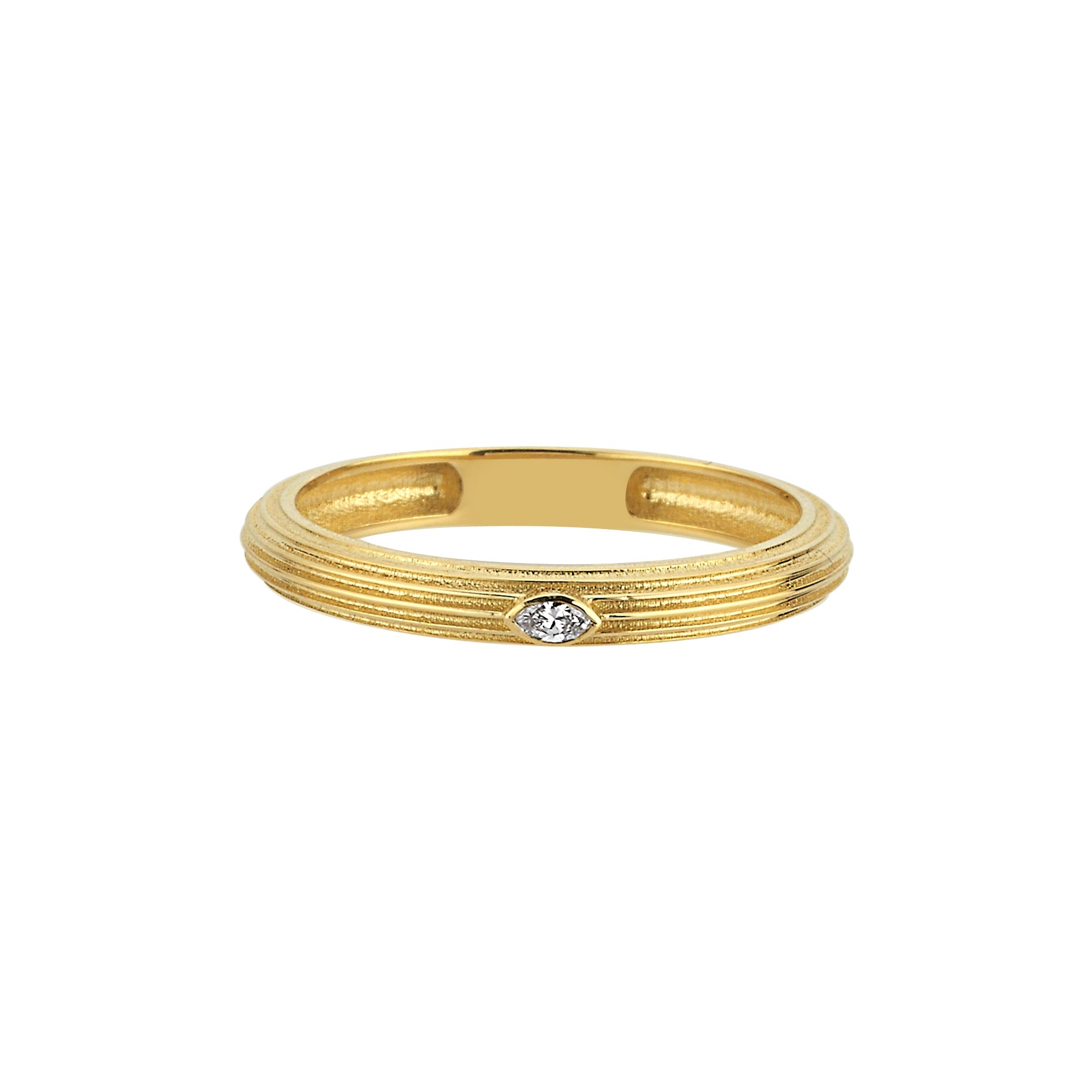 Single Diamond Wedding Band Ring