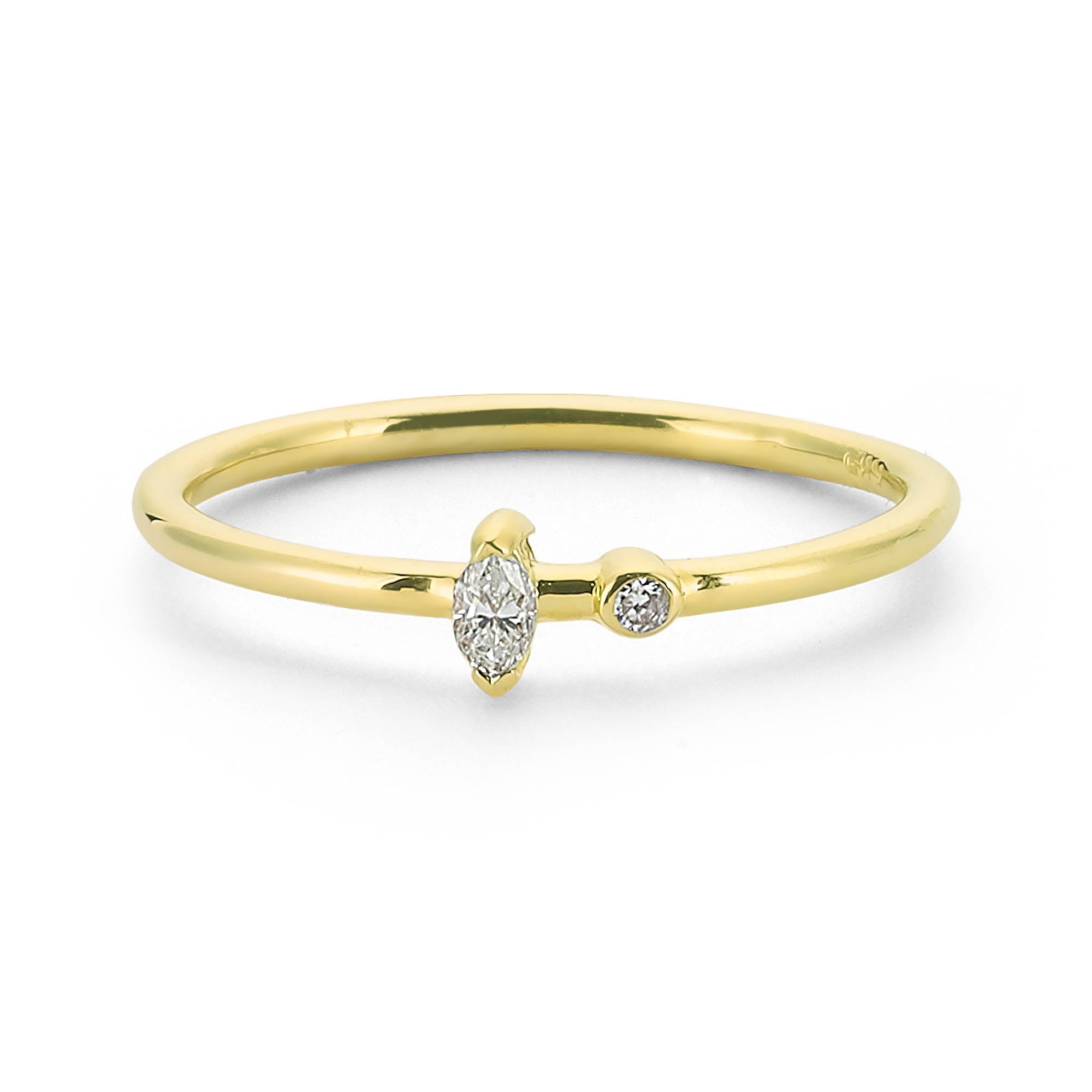 Single Marquise Diamond Ring in 14k Gold