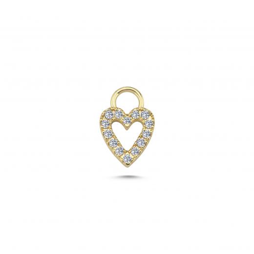 Small Diamond Heart Charm