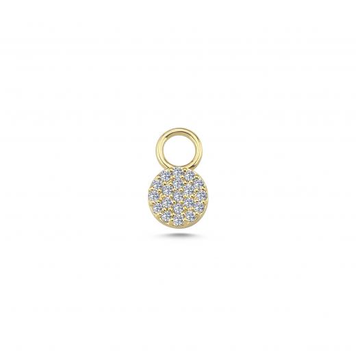 Small Round Charm with Pave Diamond