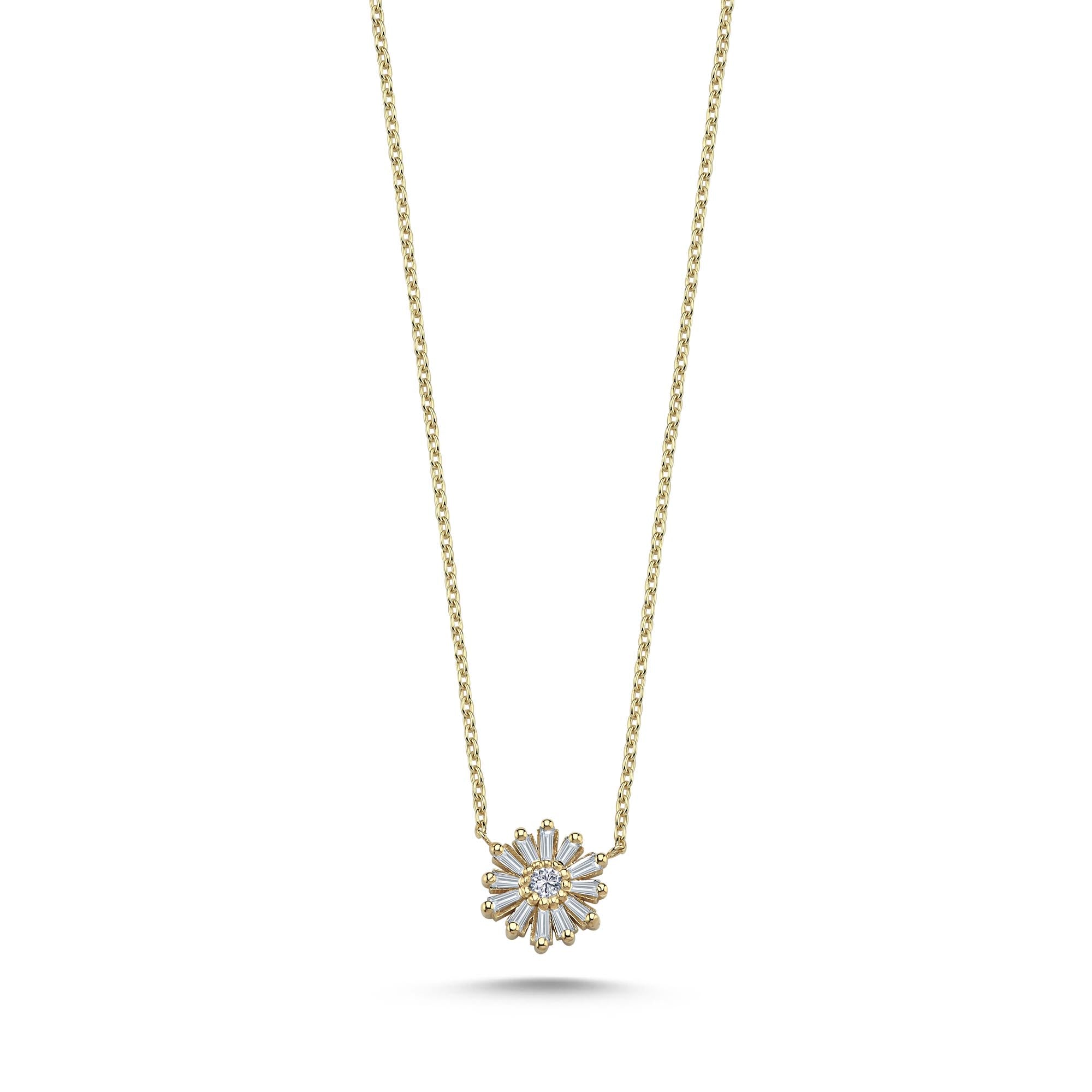 Small Baguette Diamond Necklace