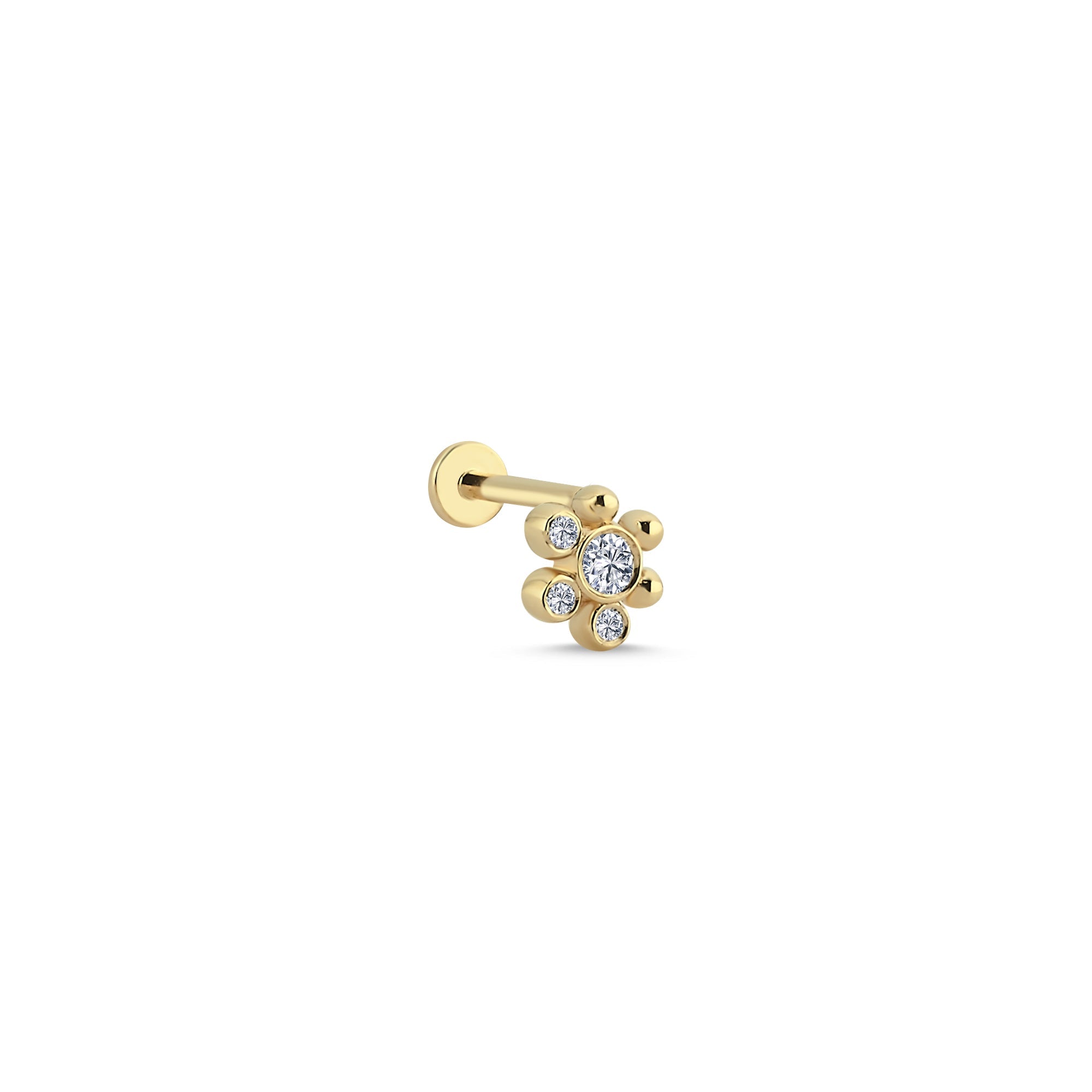Small Bead Tragus Earring with Diamond