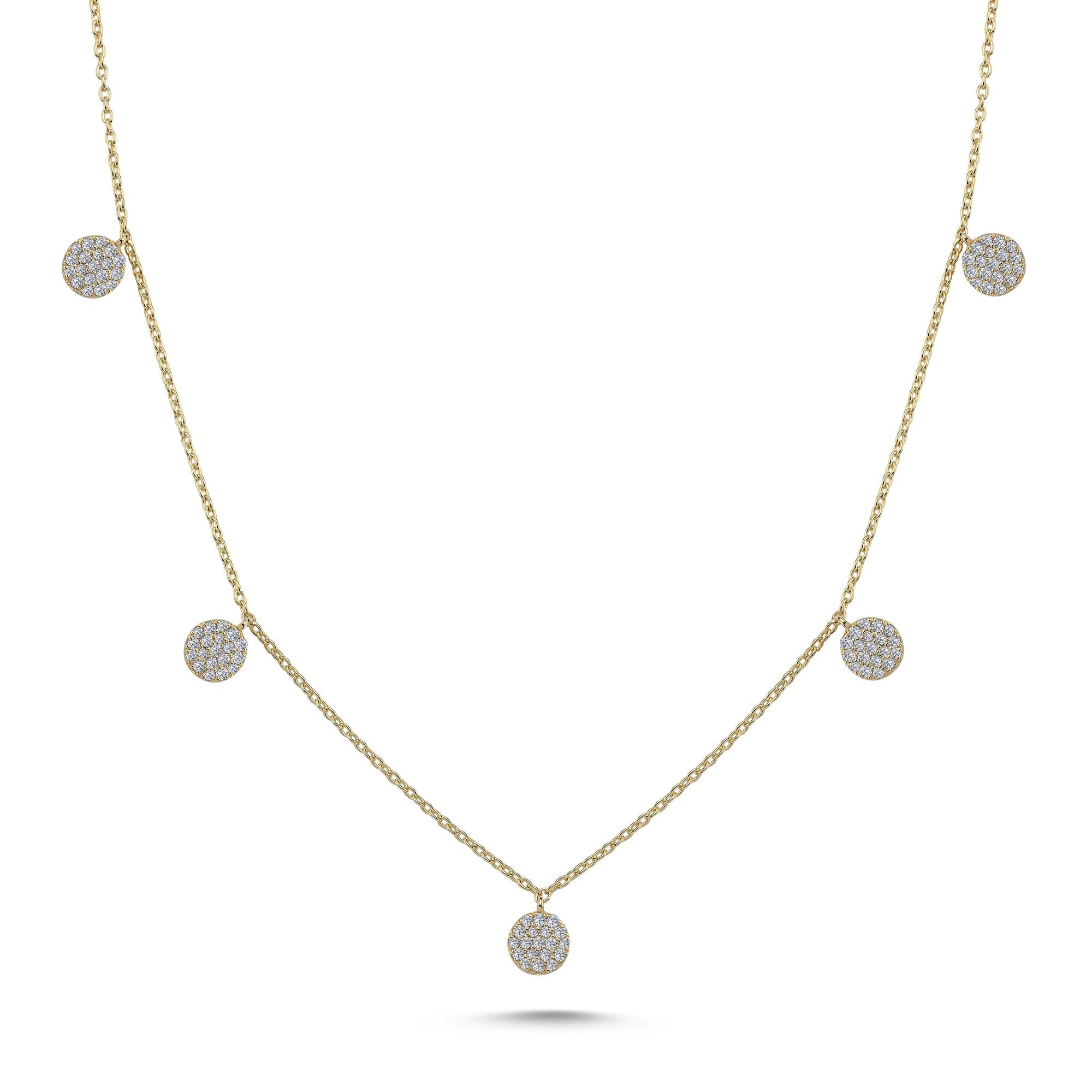 Small Circle Necklace with Pave Diamond