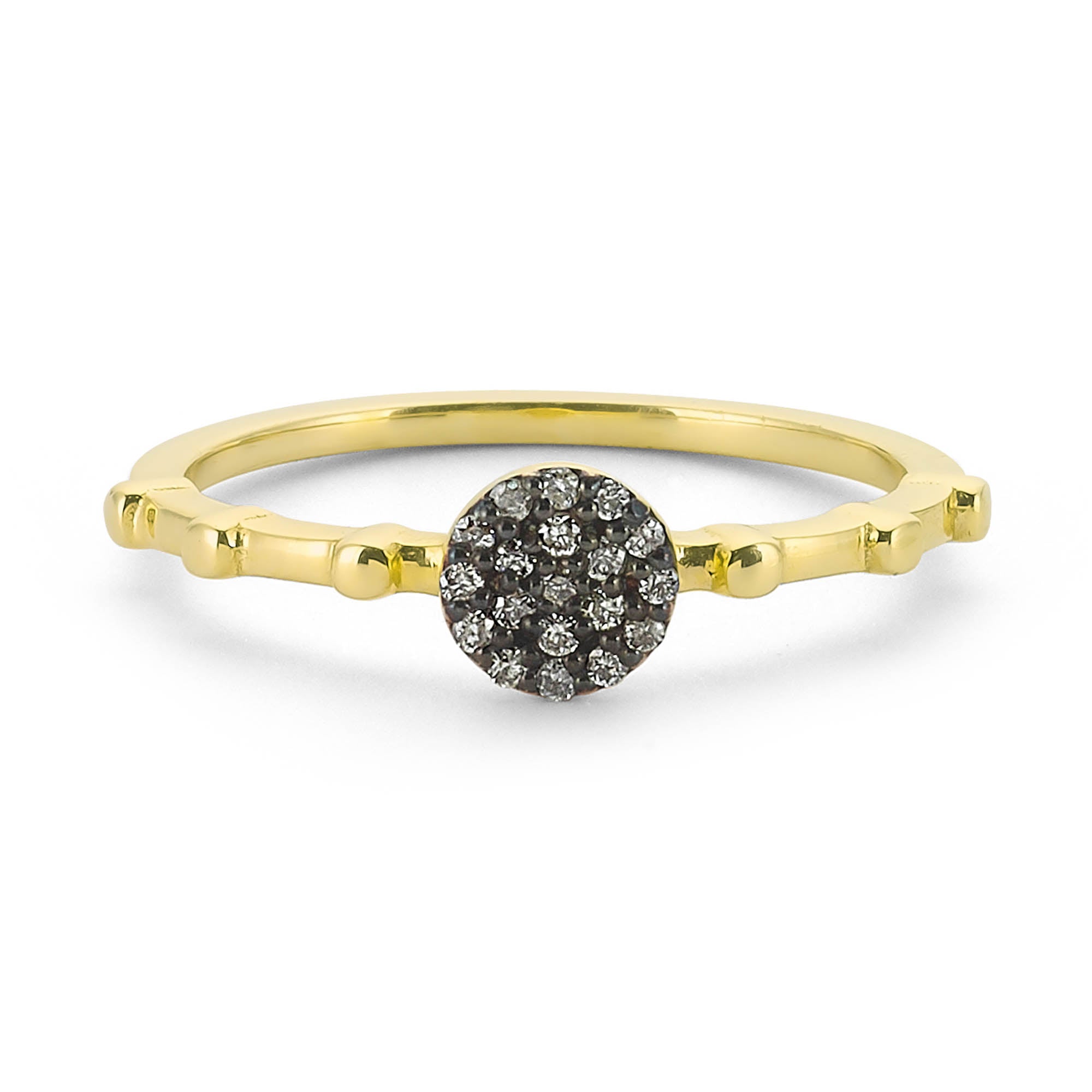 Small Diamond Circle Ring with Black Rhodium