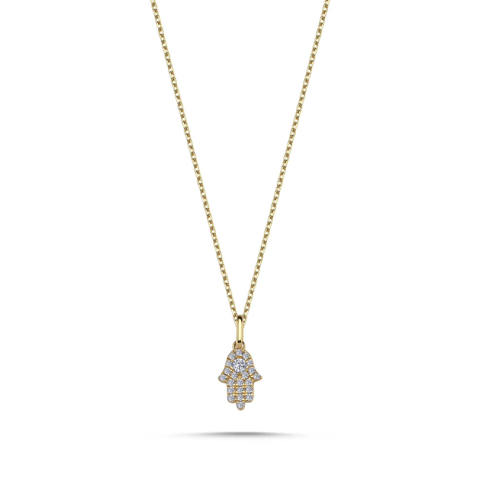 Small Diamond Hamsa Hand Necklace