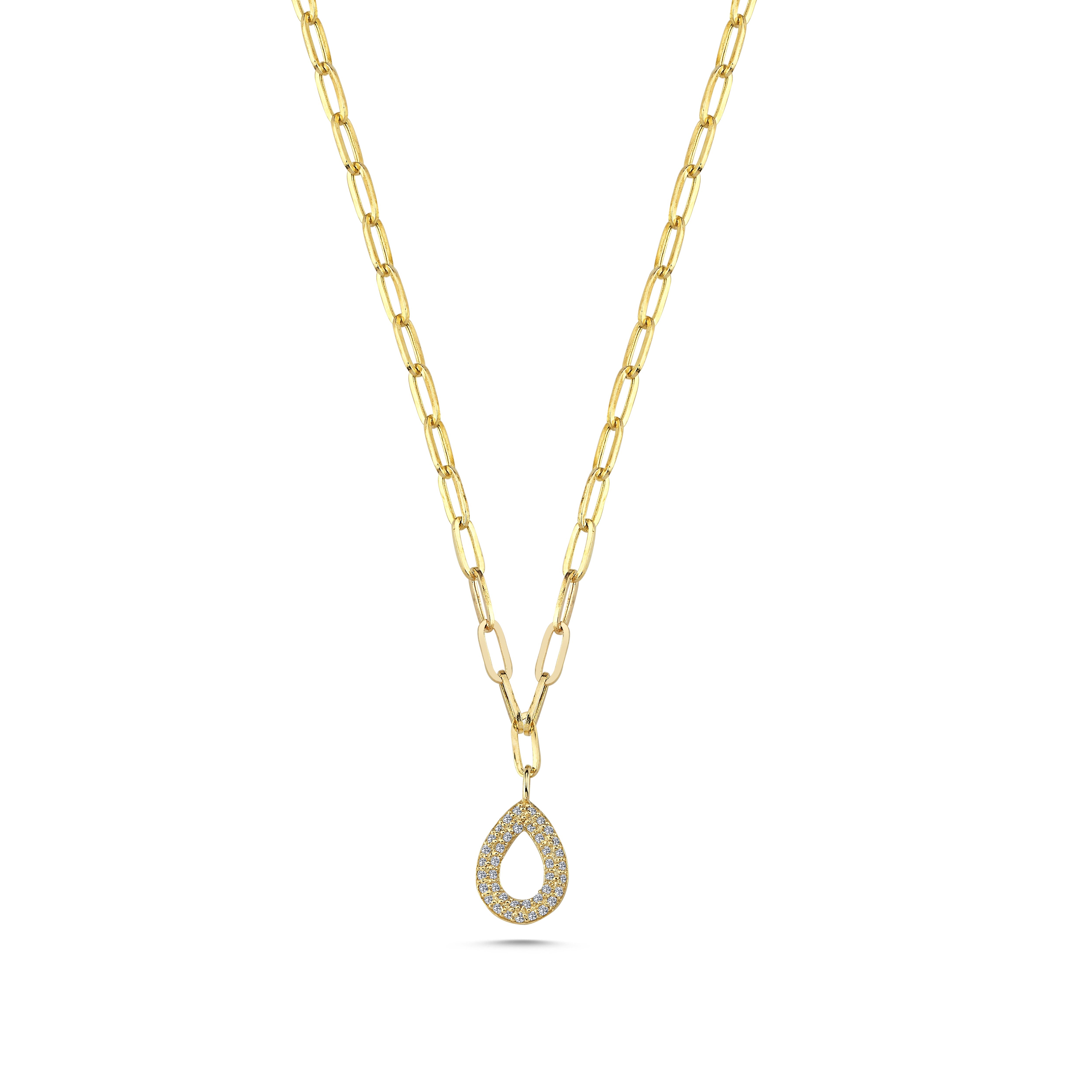 Small Diamond Pear Shaped Necklace
