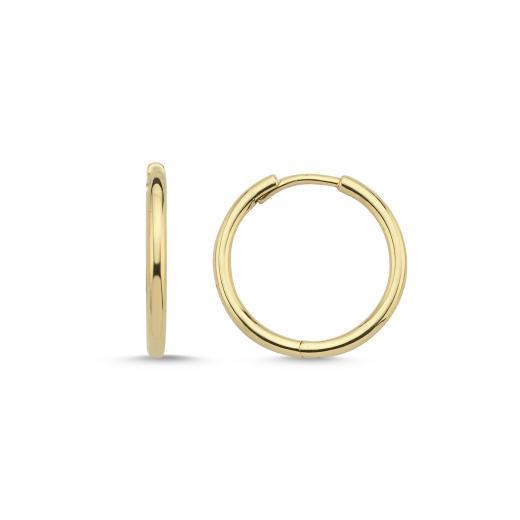 Solid Gold Hoop Earrings in Gold