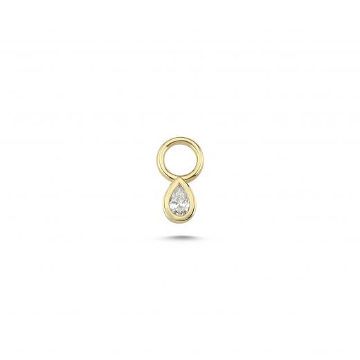 Solitaire Pear Cut Diamond Charm
