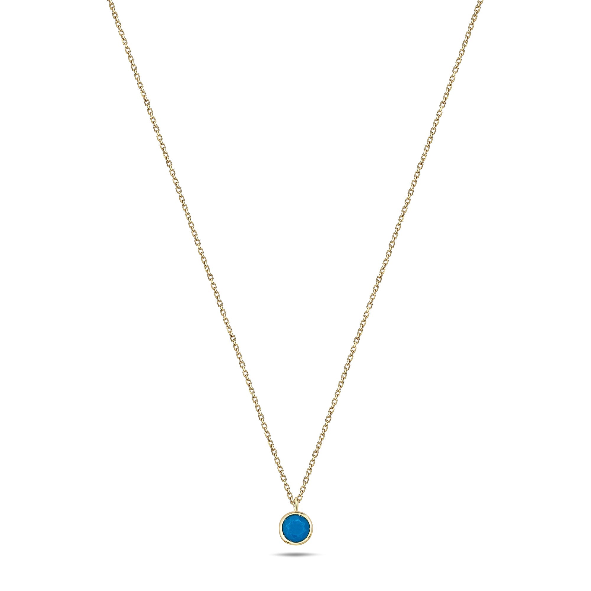 Solitaire Turquoise Bezel Necklace