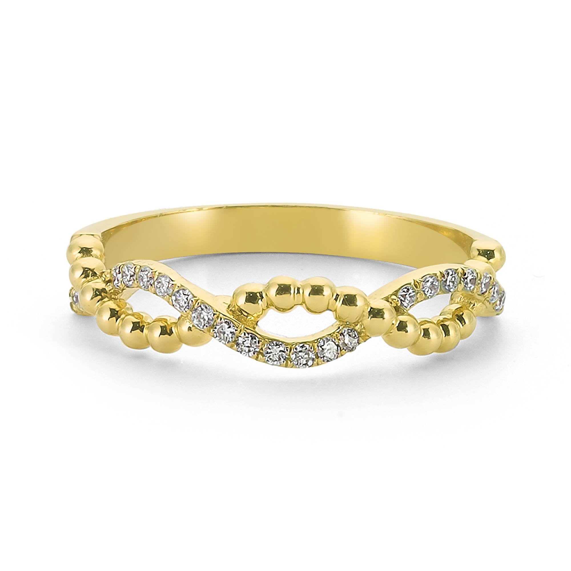 Thick Rope Ring with Diamond and Gold