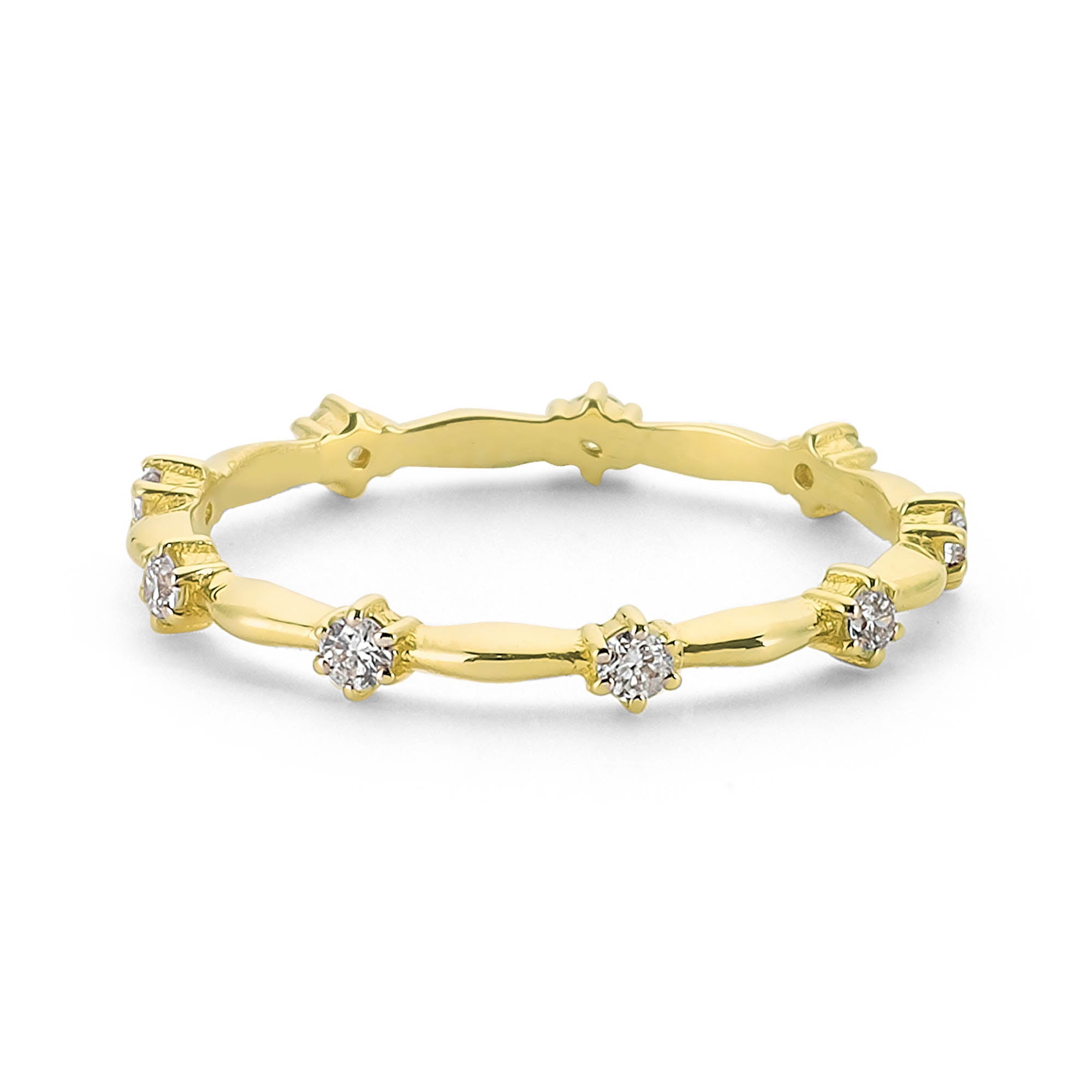 Thin Segment Diamond Eternity Ring with Prong Set