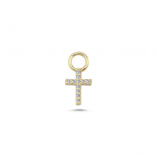 Tiny Diamond Cross Charm