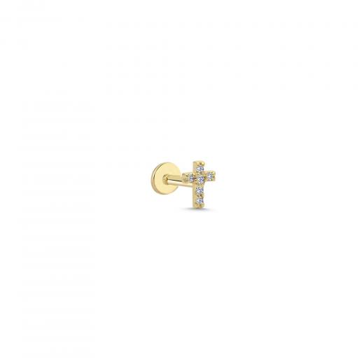 Tiny Diamond Cross Tragus Earring
