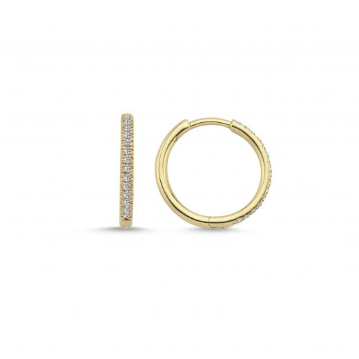 Tiny Diamond Hoop Earrings in 14k
