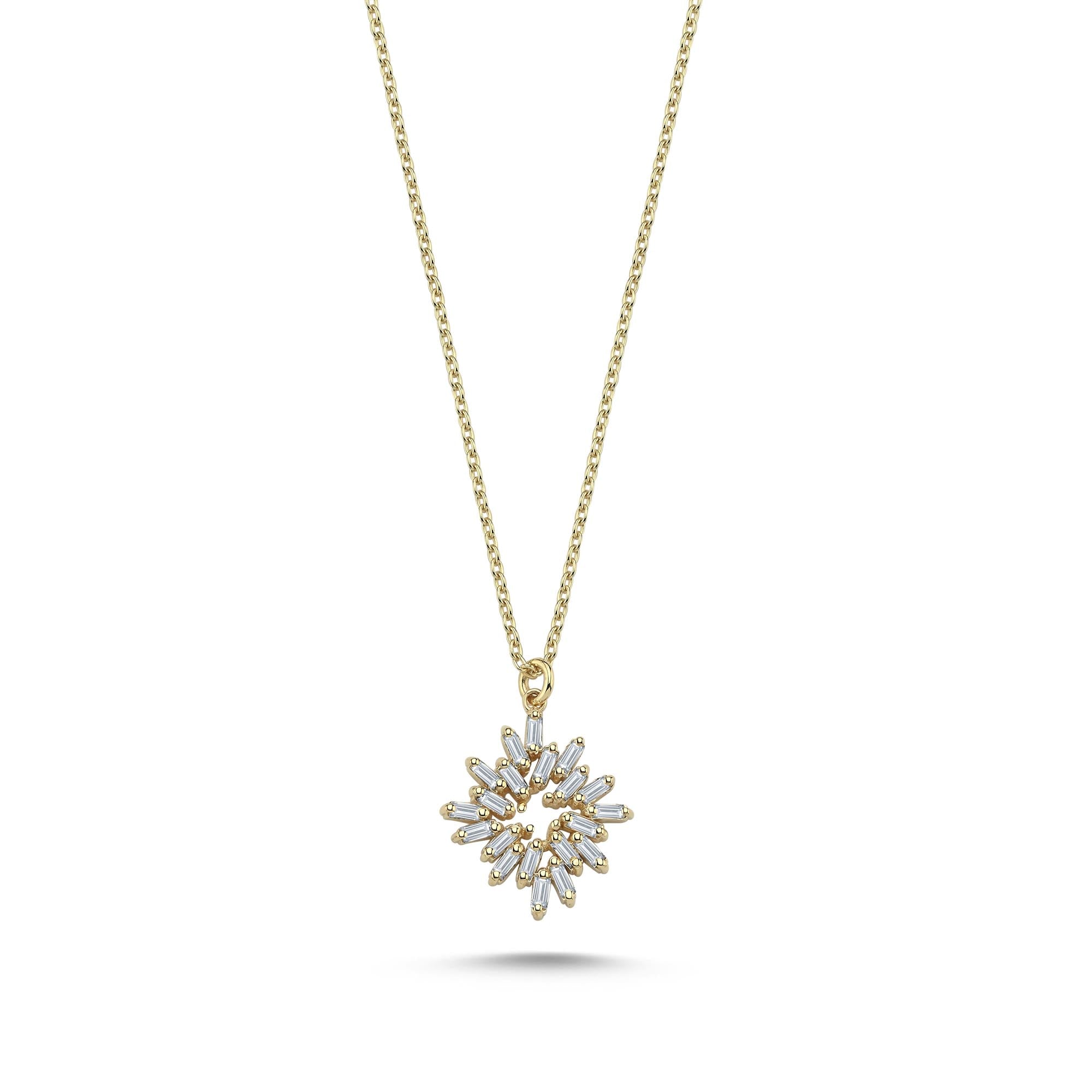 Tiny Baguette Diamond Cut Necklace