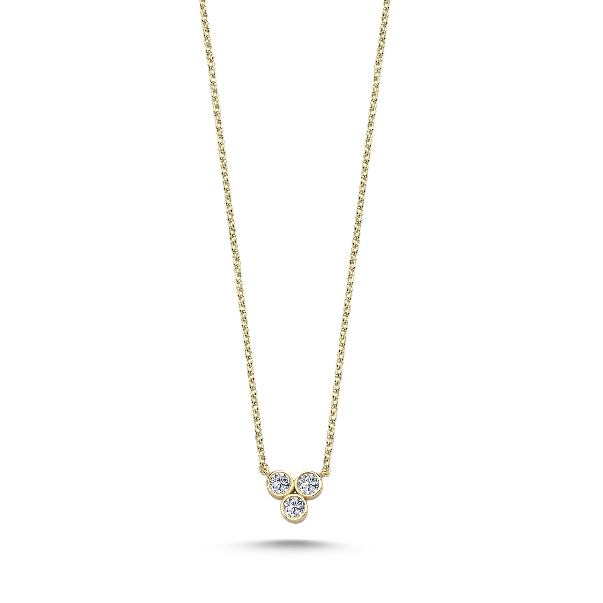 Trio Bezel Diamond Necklace