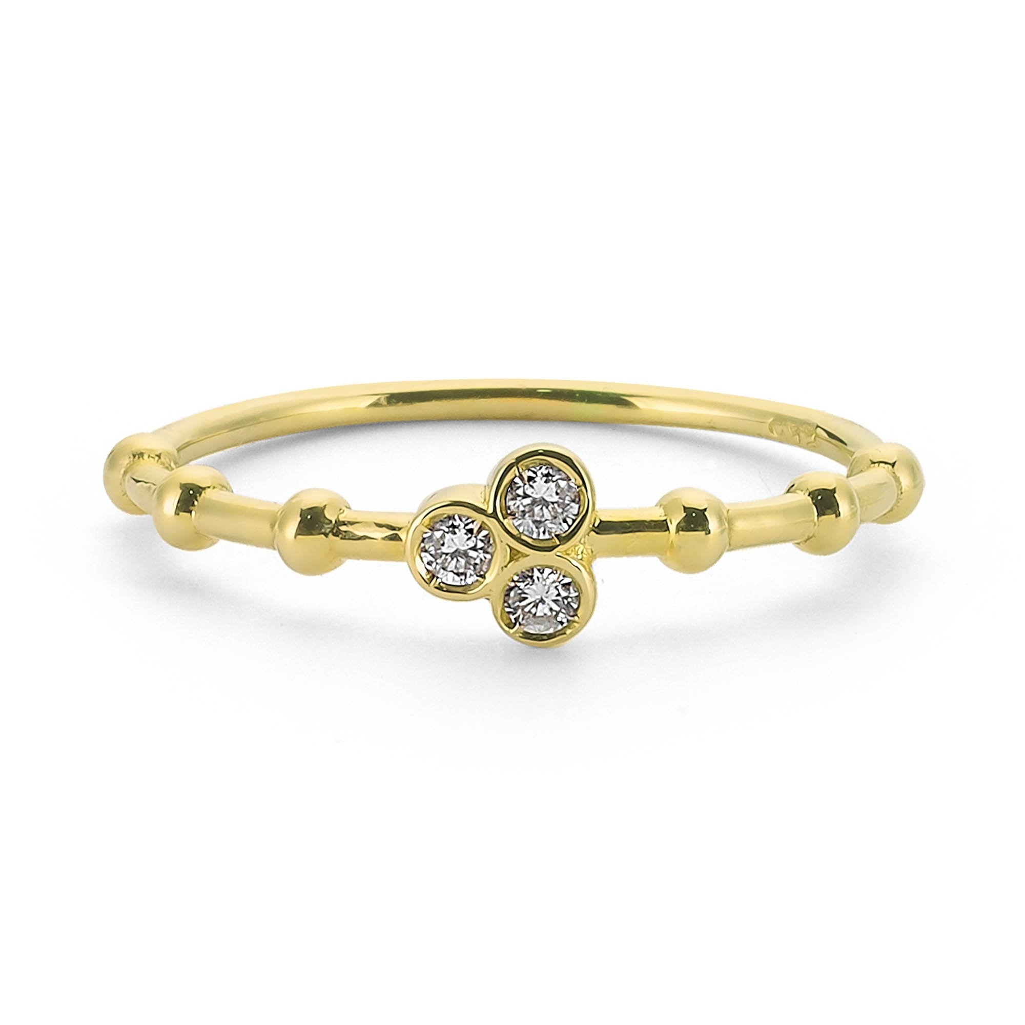 Trio Bezel Diamond Stacking Ring in 14k Gold
