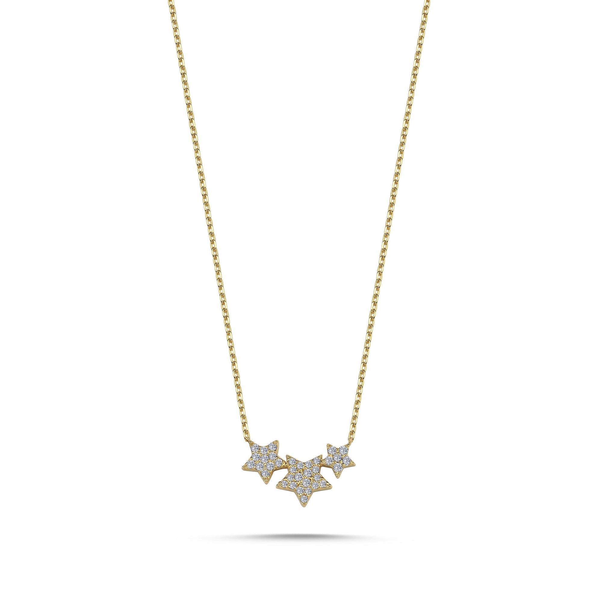 Trio Star Necklace with Diamond