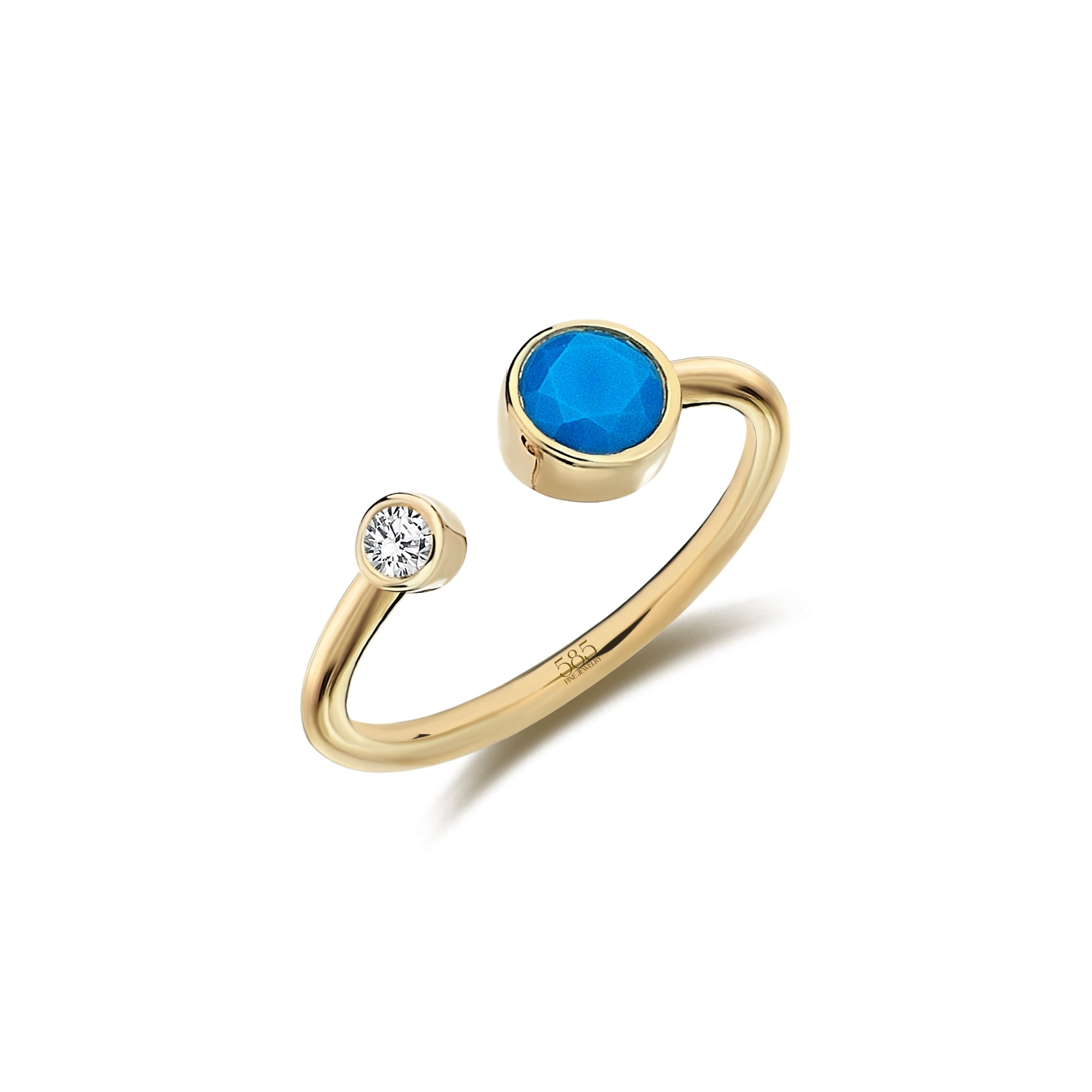 Turquoise Open Ring with Diamond