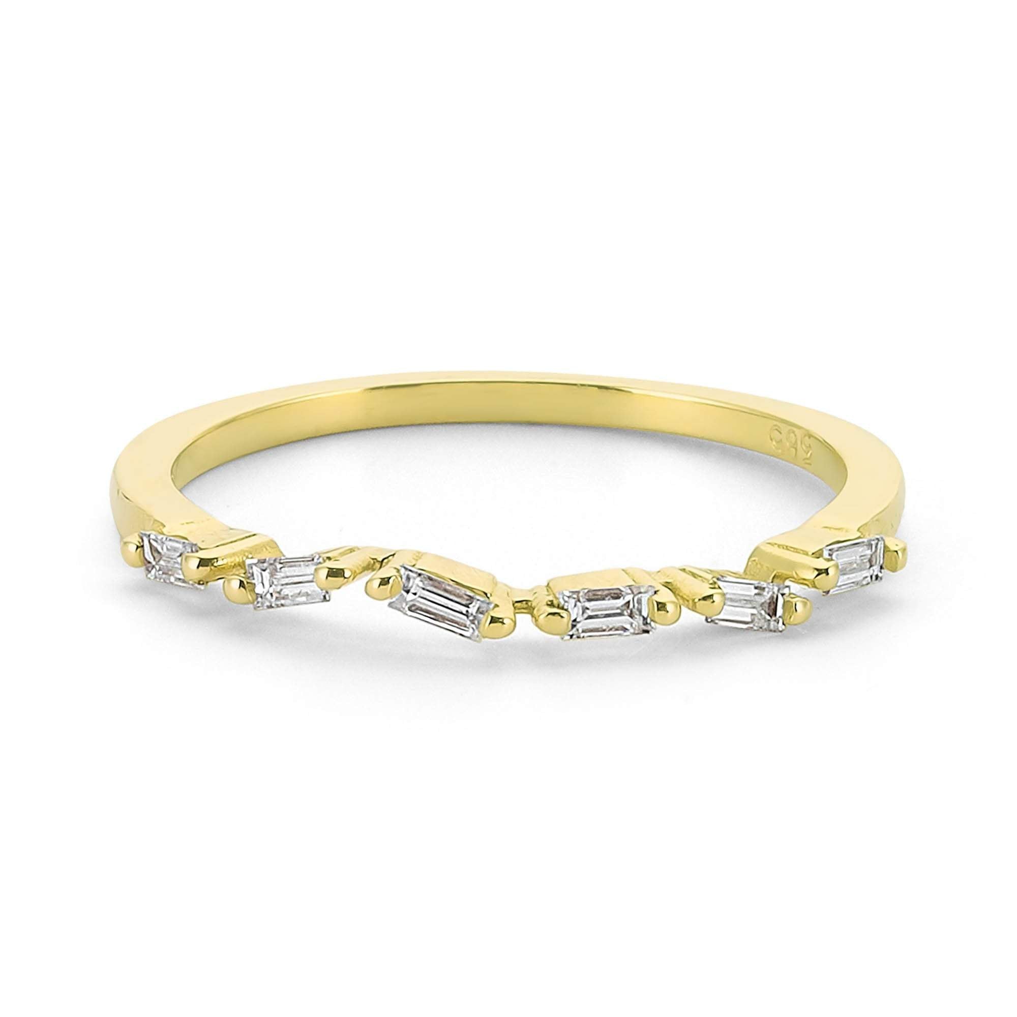 Ultra Thin Baguette Diamond Wedding Ring in 14k