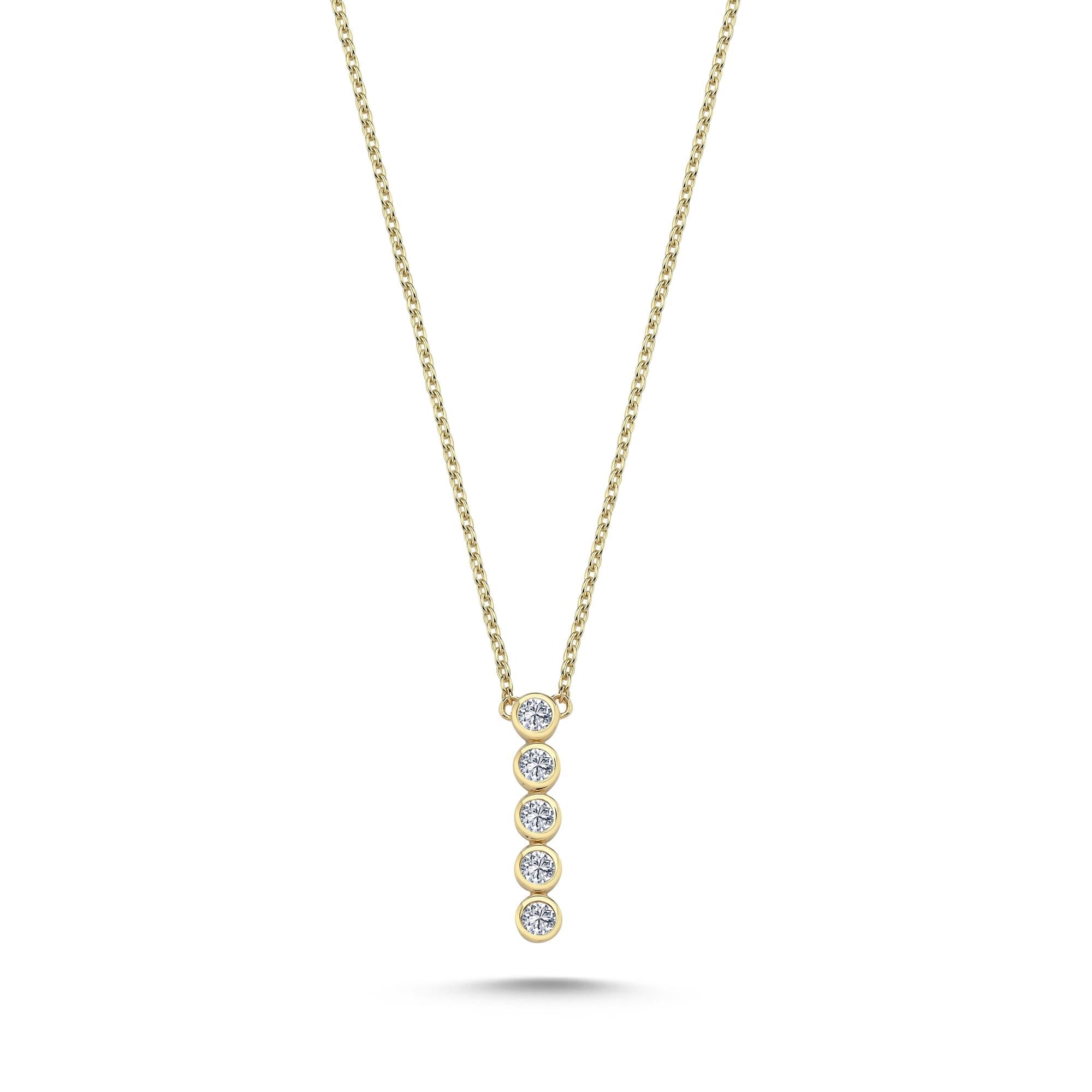 Vertical Bezel Diamond Bar Necklace