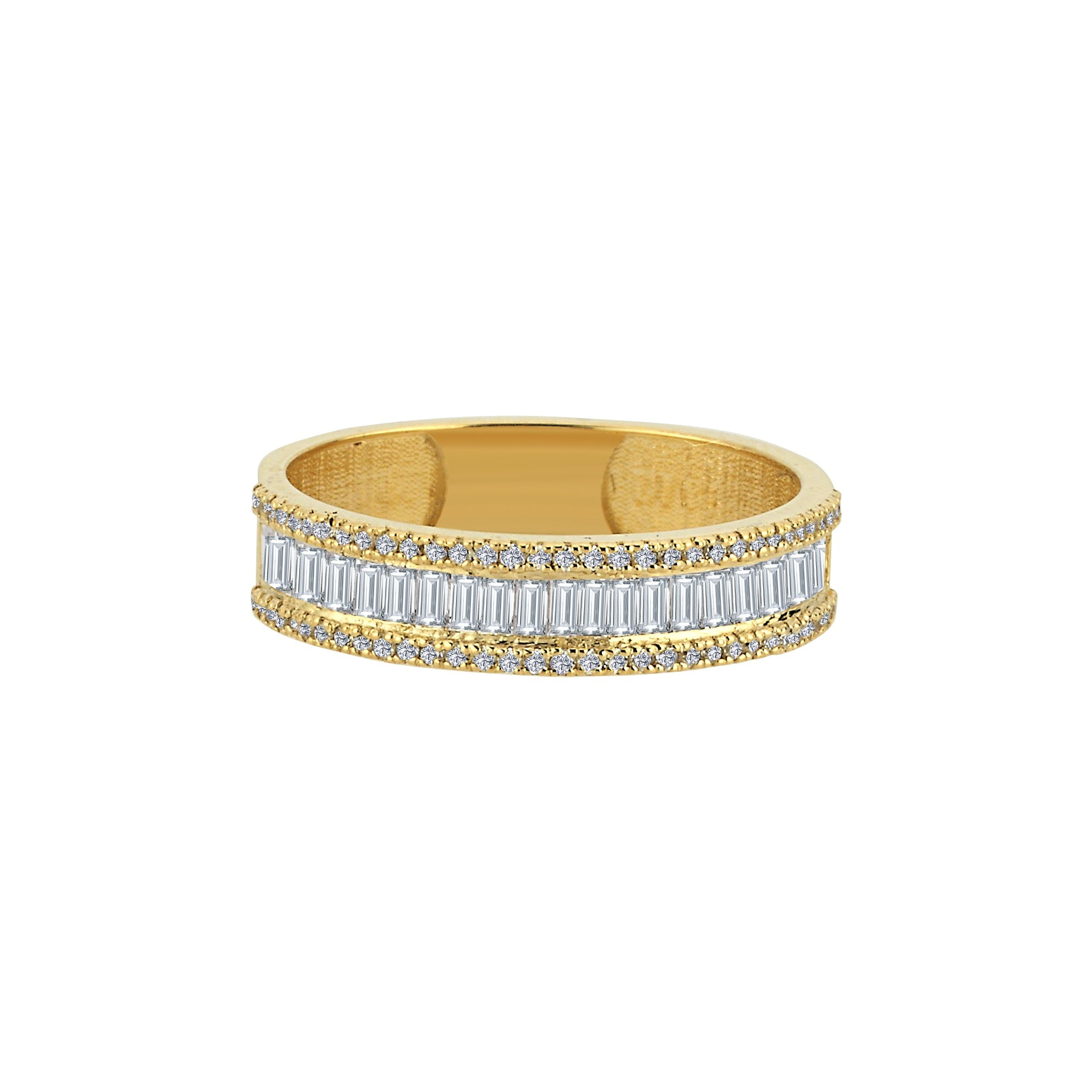 Wide Baguette Diamond Wedding Ring