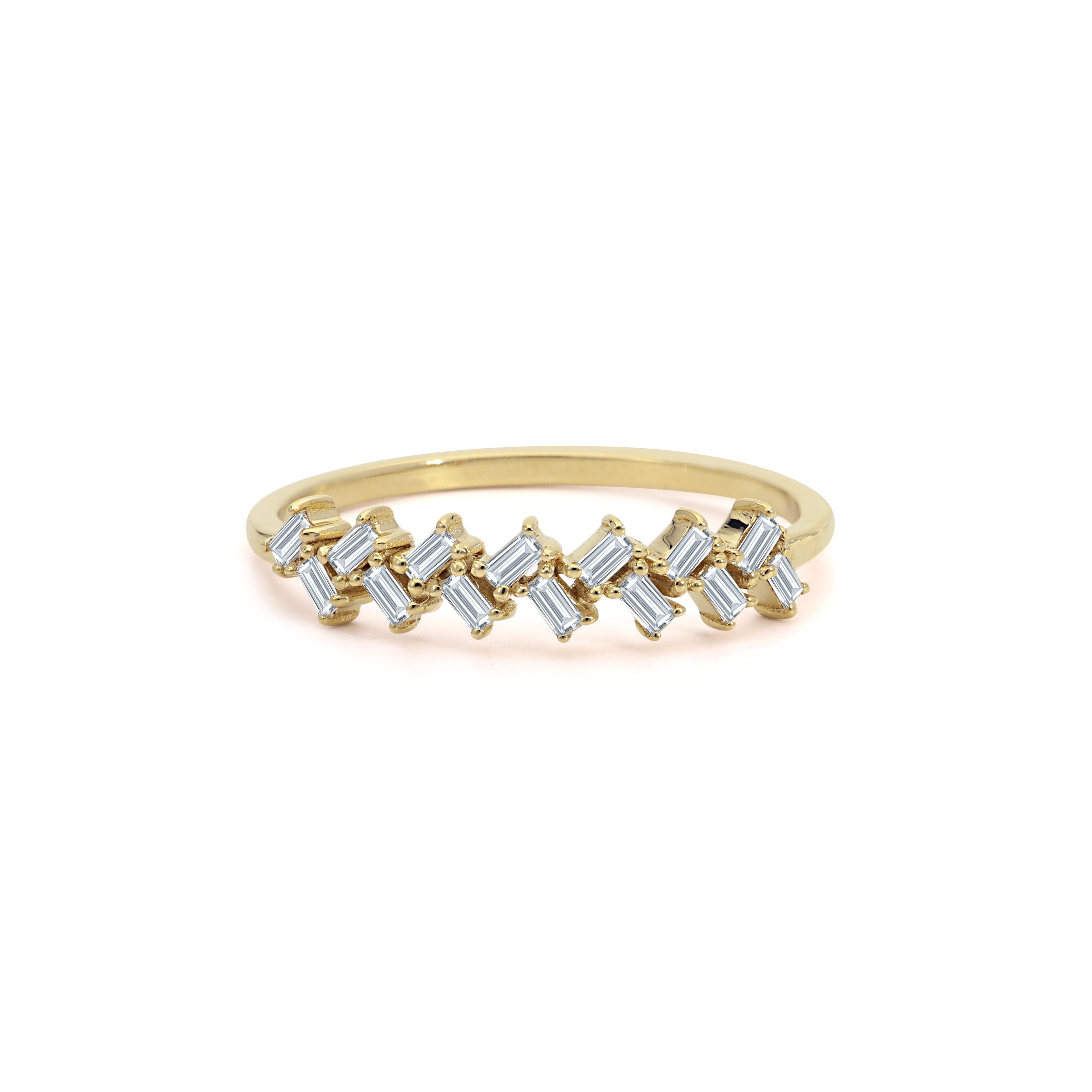 Zig Zag Baguette Diamond Wedding Ring